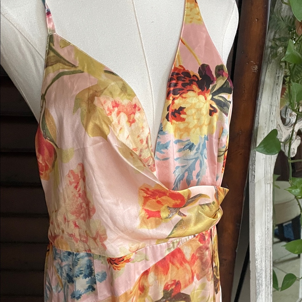 ASOS Flora V-Neck Maxi Dress Size 8 Tropical Evening Wedding Destination - Picture 7 of 14